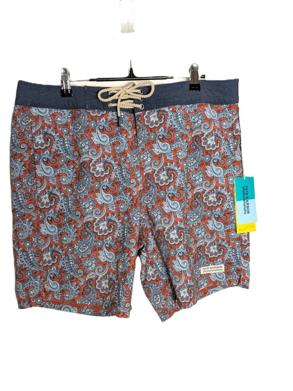 Fair Harbor Paisley Swim Trunks Size 33 New with Tags!